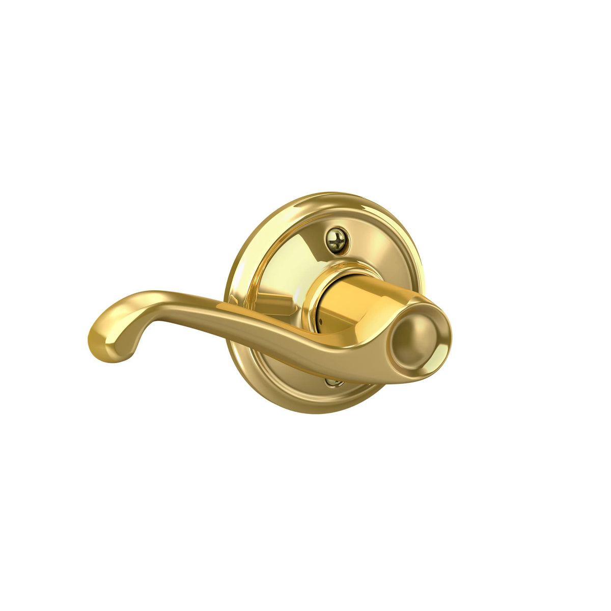 Schlage F10 FLA 605 Flair lever includes both faceplates for flexible installation.