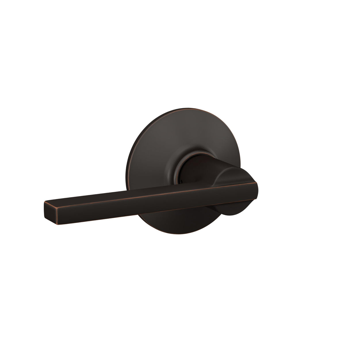 Schlage Latitude lever hall closet closeup demonstrates non-locking passage use.