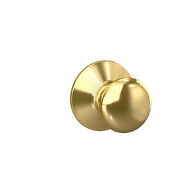 Schlage F10 Plymouth bright brass installation diagram showing self-aligning holes