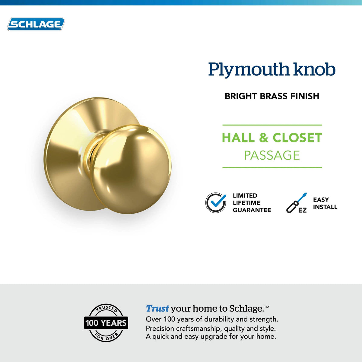 Schlage F10 Plymouth bright brass compatibility for right and left handed doors