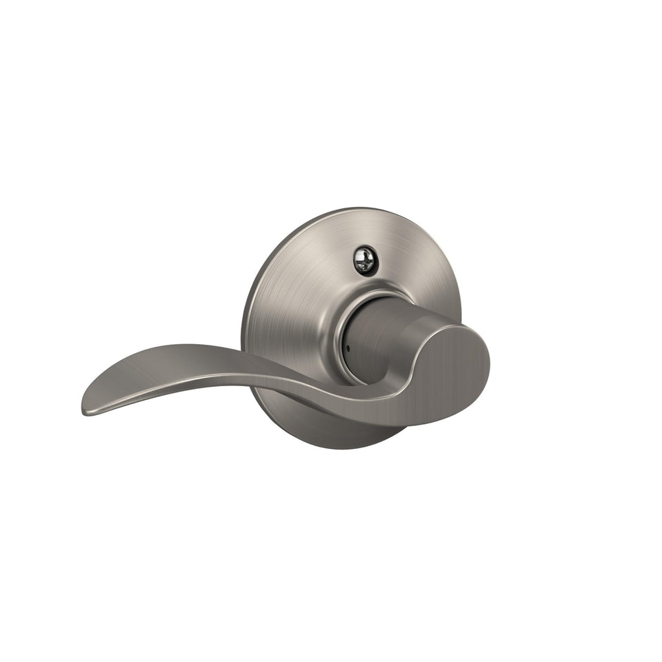 Schlage F170 ACC 619 LH left-handed dummy lever on satin nickel
