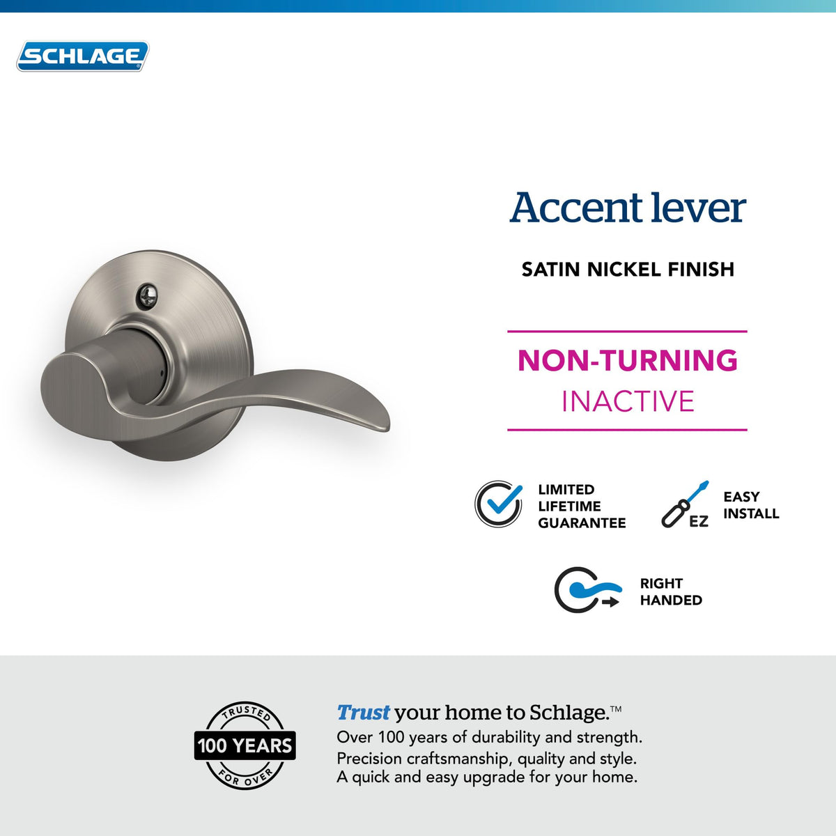 Schlage decorative door pull satin nickel enhances double doors with cohesive interior styling