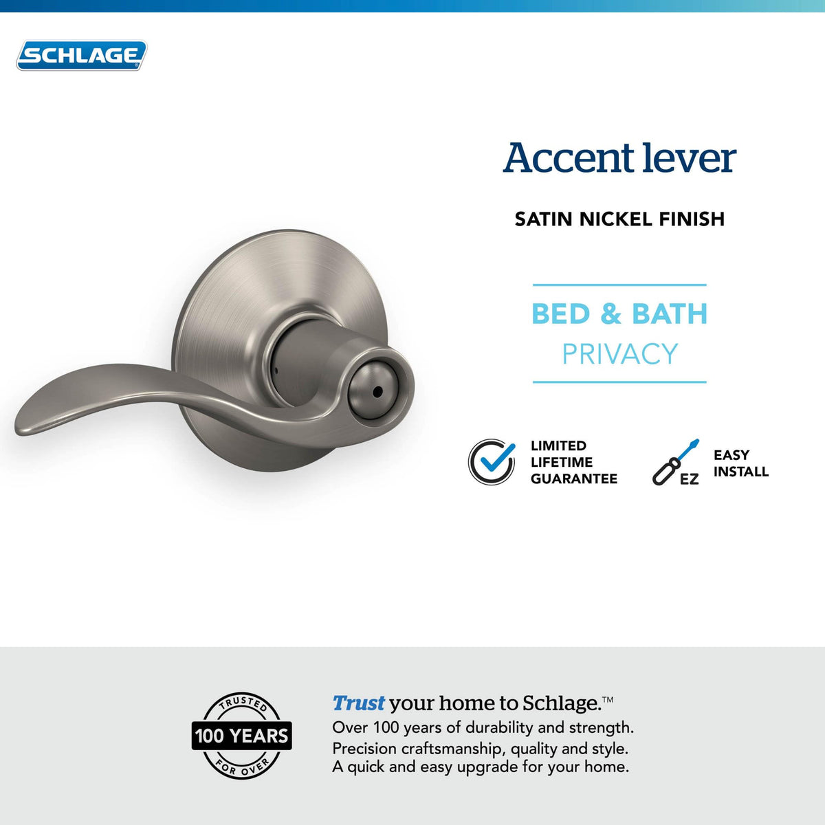 Universal latch compatibility for Schlage F40 ACC 619 backsets on interior door