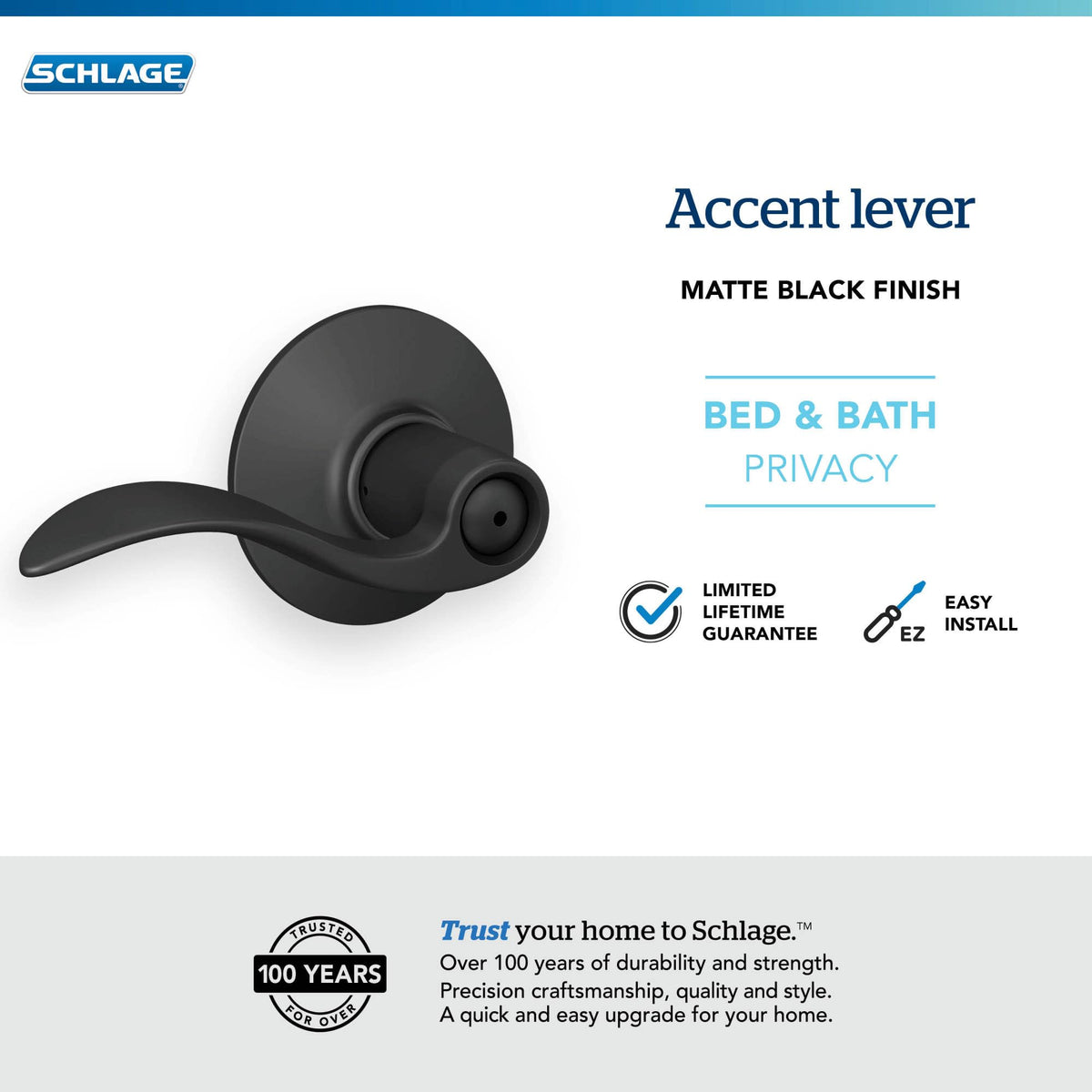 Right- and left-handed door compatibility demonstrated with Schlage lever.