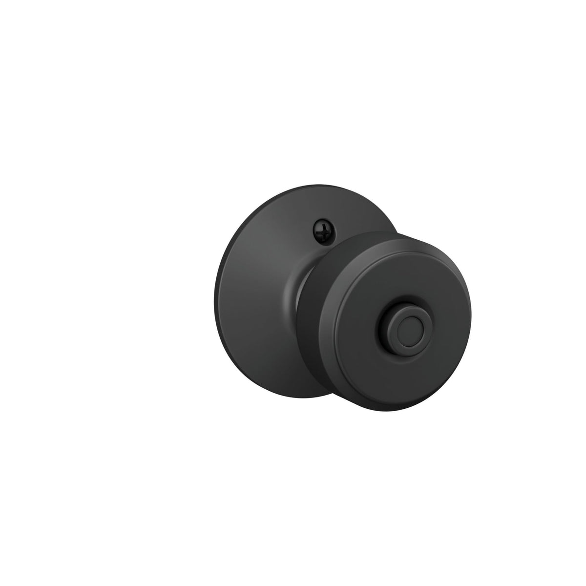 Schlage Bowery knob installation being performed on a standard interior door