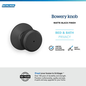 Schlage Bowery knob works on right and left handed doors in use