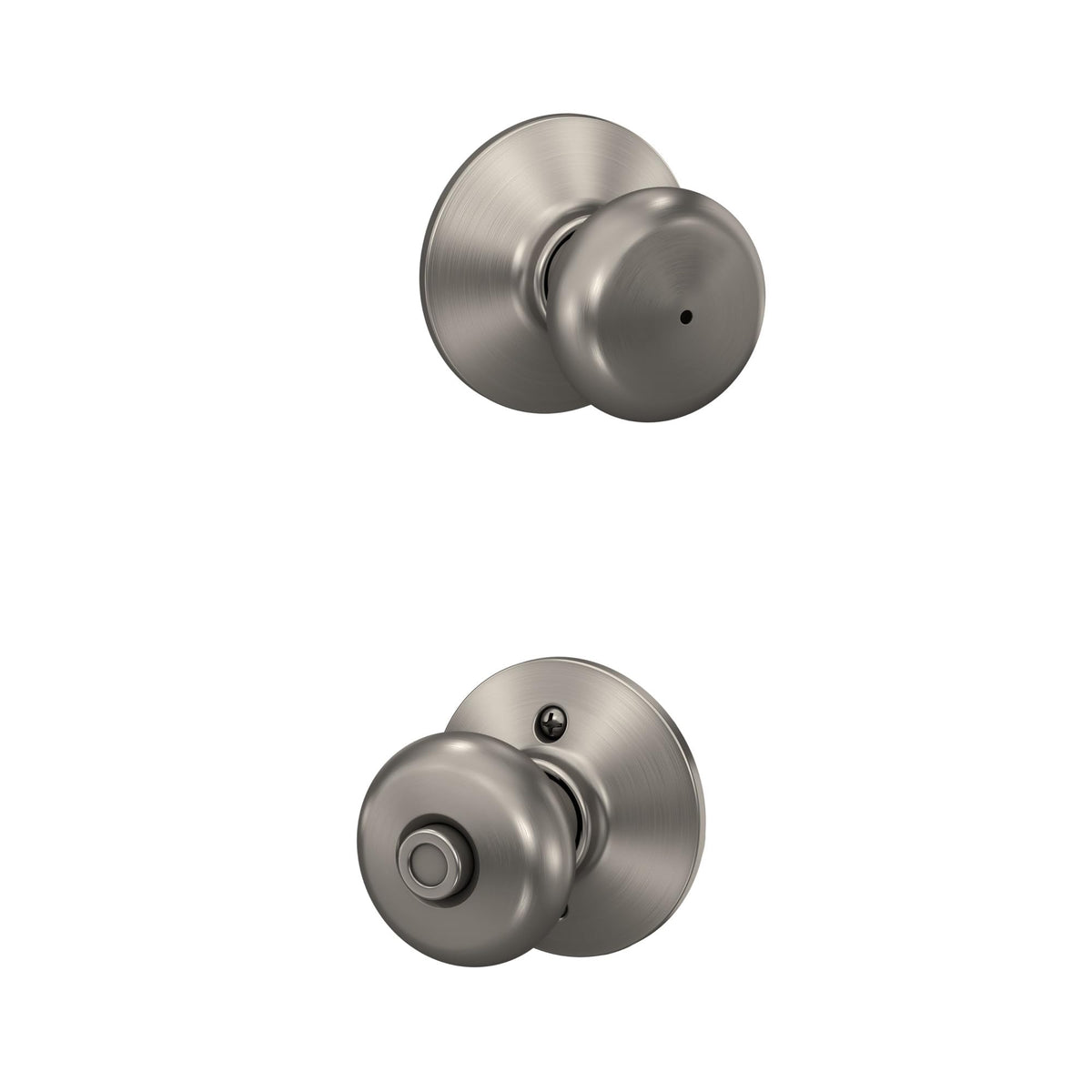 Schlage F40 Ply 619 Plymouth privacy knob satin nickel for bedroom privacy