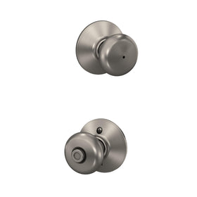 Schlage F40 Ply 619 Plymouth privacy knob satin nickel for bedroom privacy