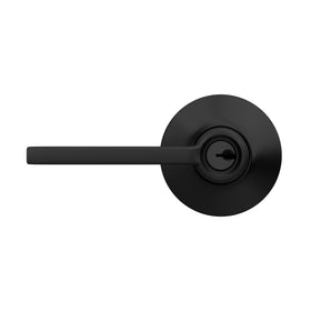 Schlage F51 V LAT 622 Latitude matte black finish showing wear resistance