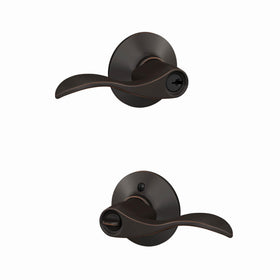 Schlage F51A ACC 716 accent door lever in aged bronze for secure entry.