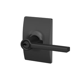Warranty information for Schlage Latitude lever highlights lifetime mechanical/finish coverage and electronics support.