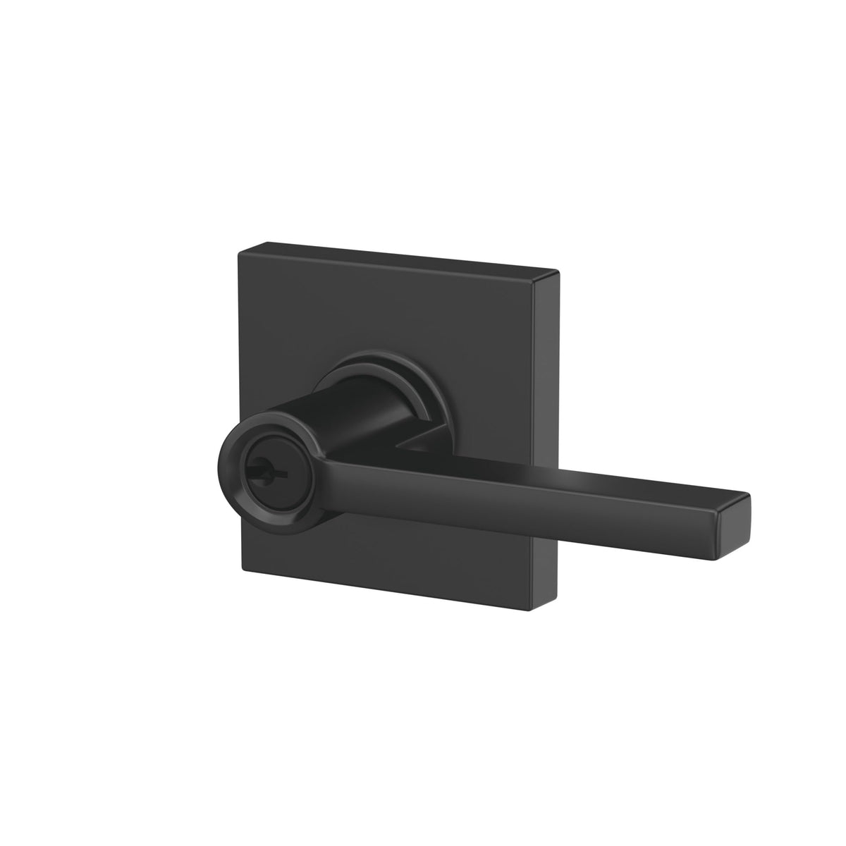 Collins trim detail on Schlage Latitude lever enhances architectural style.