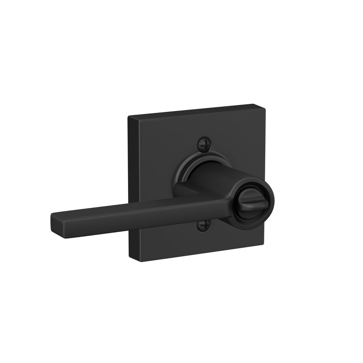 Front view showing easy installation of Schlage Latitude lever.