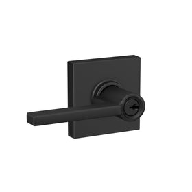 Schlage Latitude keyed-entry lever provides reliable exterior access.