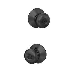 Schlage F51A Plymouth door knob in matte black adds security and style
