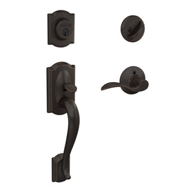 Schlage F60 V CAM 716 ACC Camelot front entry handle shows secure, easy installation.