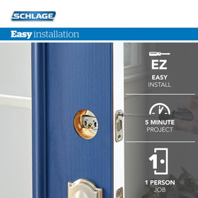 Exterior keyed entry with interior thumbturn on Schlage FB50V.