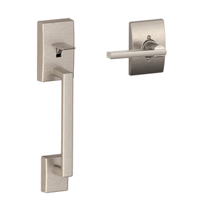Schlage FE285 Century front entry with Latitude lever in satin nickel for curb appeal