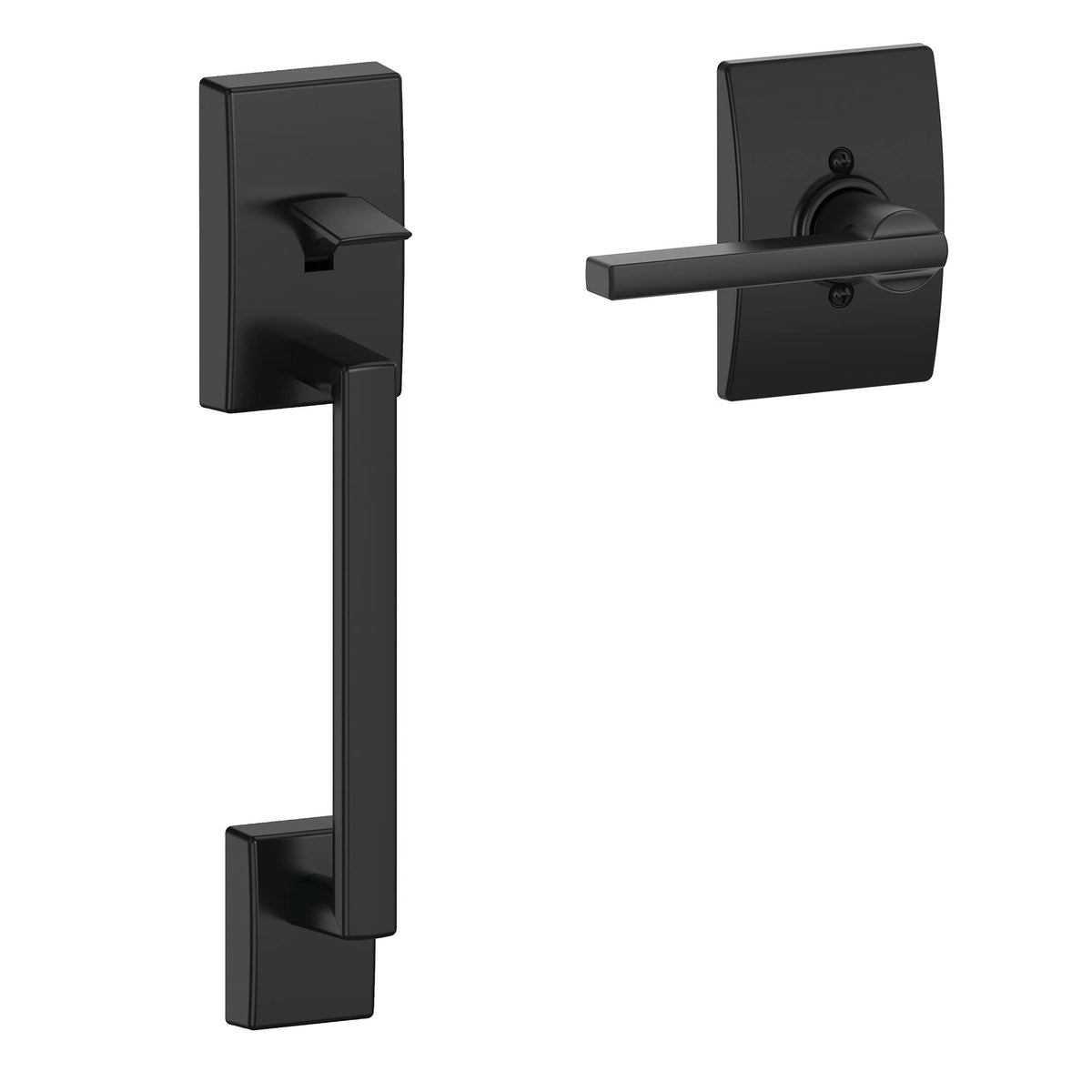 Schlage FE285 Century front entry handleset with Latitude lever enhances curb appeal and security.