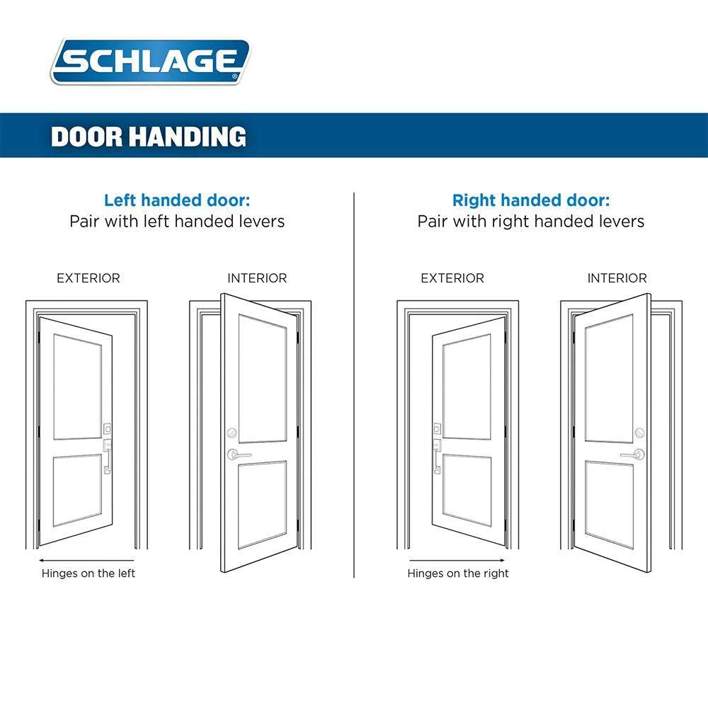 Schlage Flair dummy lever installed on double doors for cohesive interior look.