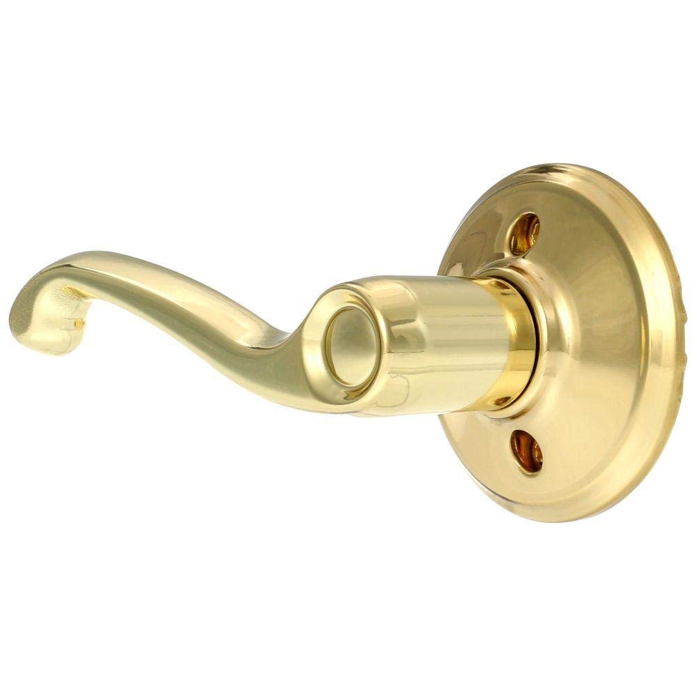 Left-handed Schlage Flair dummy lever shown for left-hinged doors, decorative fit.