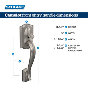 Schlage front entry handle easy-installation with universal fit for most doors.
