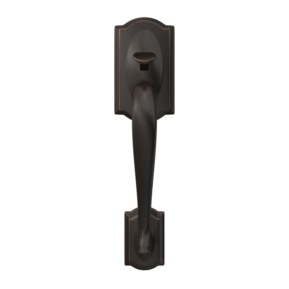 Schlage Georgia knob close-up shows elegant hardware and secure entry design.