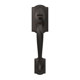 Schlage Georgia knob close-up shows elegant hardware and secure entry design.