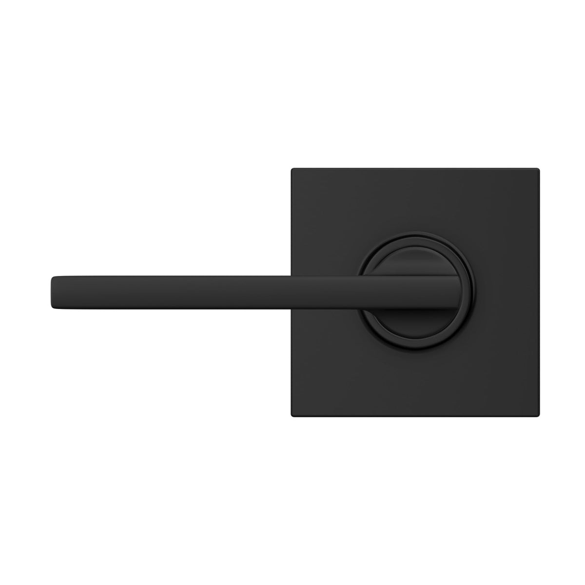 Schlage Latitude Collins lever as a stylish interior hardware choice in matte black.