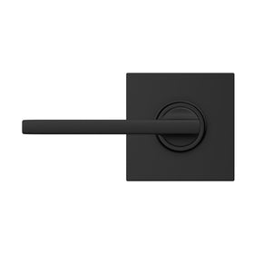 Schlage Latitude Collins lever as a stylish interior hardware choice in matte black.