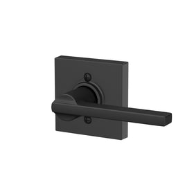 Schlage Latitude lever on modern door design complements contemporary interiors