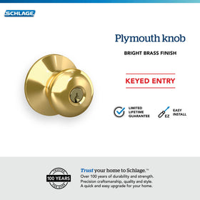 Schlage Plymouth universal latch fits standard doors without tools.
