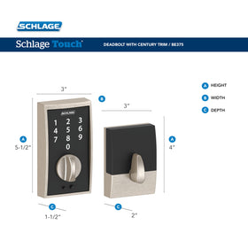 Schlage Touch Century interior close-up highlights easy DIY installation with a screwdriver