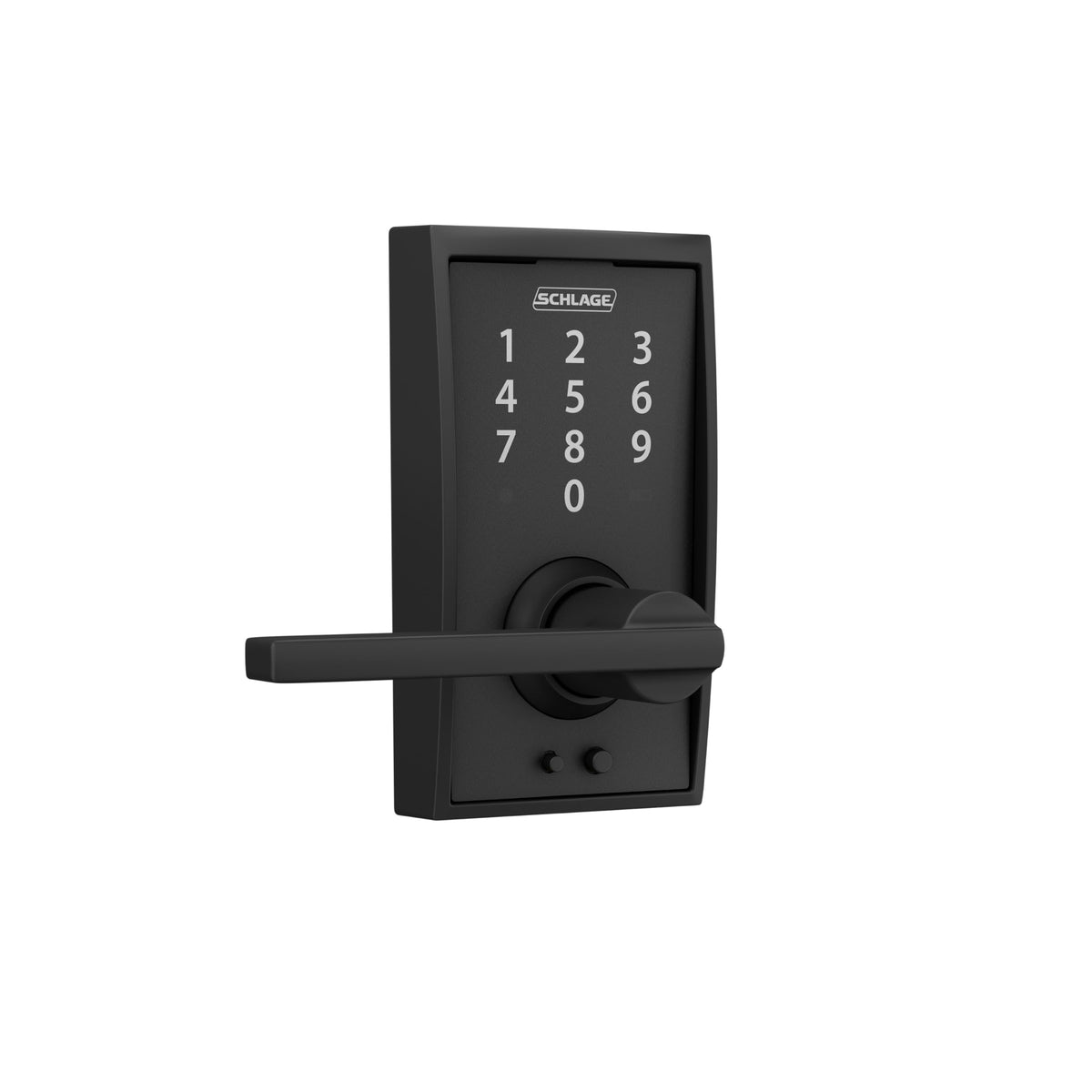 Schlage Touch Century keypad illumination helps unlock easily at night.