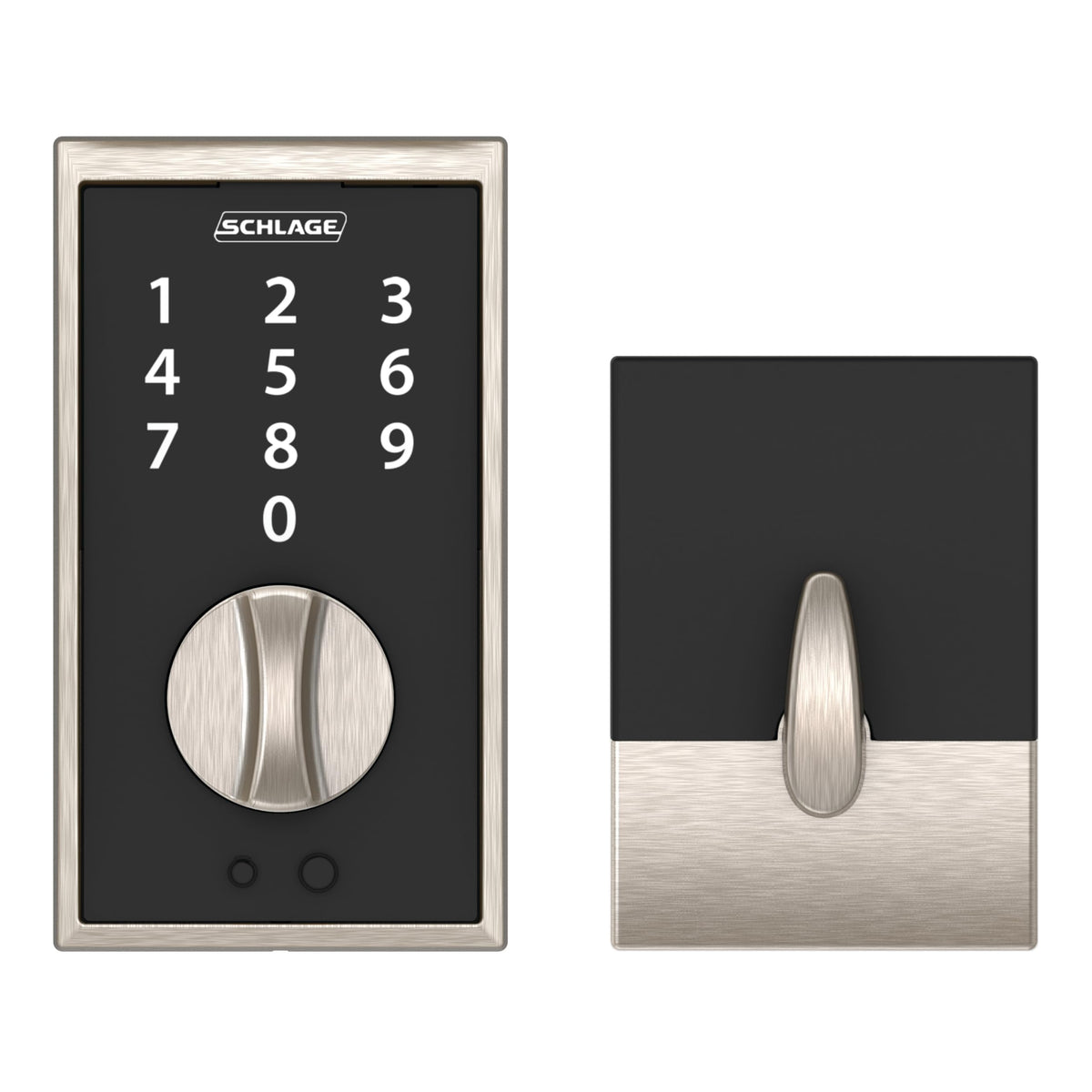 Schlage Touch Century slim-profile metal construction on a residential door