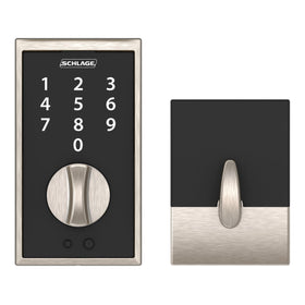 Schlage Touch Century slim-profile metal construction on a residential door