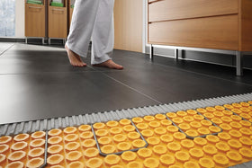 Schluter Ditra-Heat installed under ceramic tile for warmth and durability