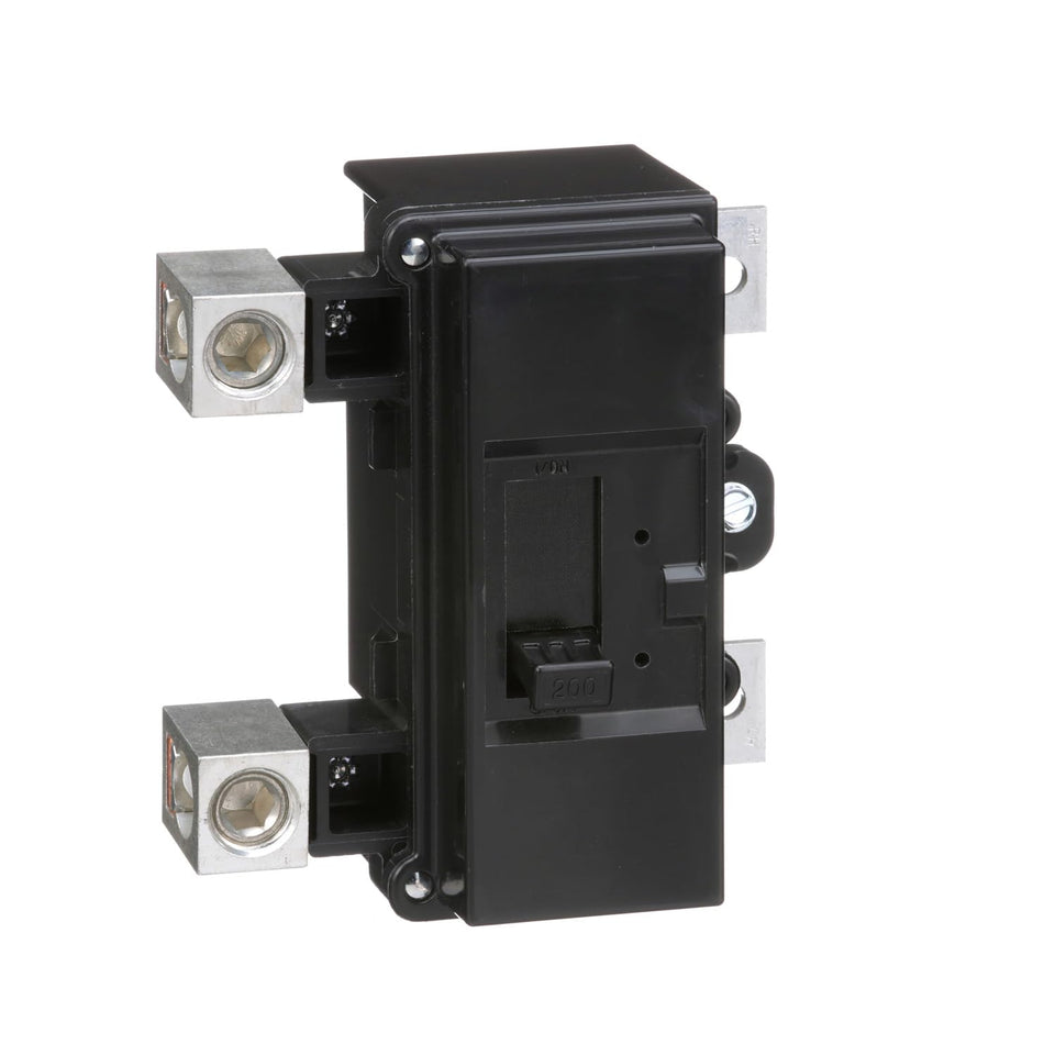 Schneider Electric QOM2200VH bolt-on breaker front view for 200A main protection in QO panels.