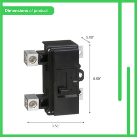 Schneider Electric QOM2200VH bolt-on breaker side view highlighting field-installable main protection.