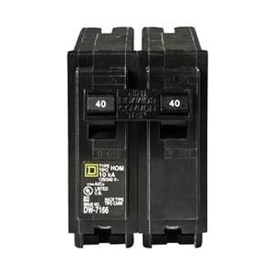 Schneider Electric Square D HOM240 front view, compact plug-in breaker for reliable protection in Homeline panels