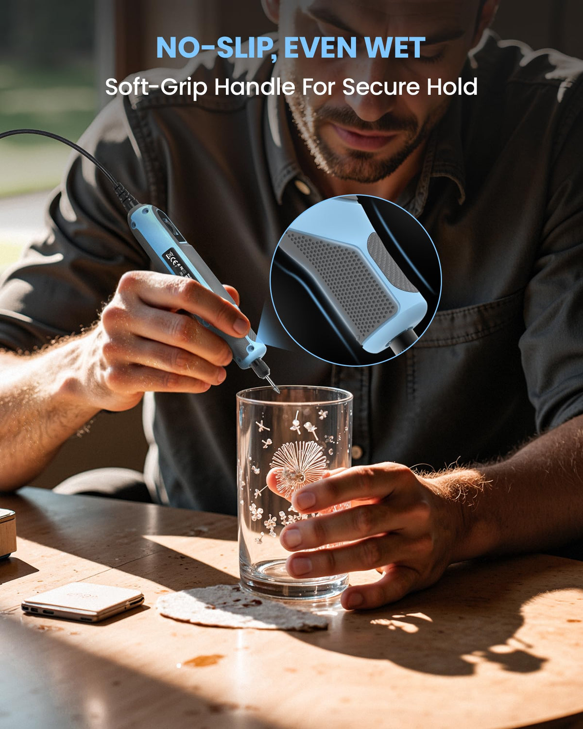 SCHTUMPA 4-speed dial lets you adjust power for delicate to bold tasks.