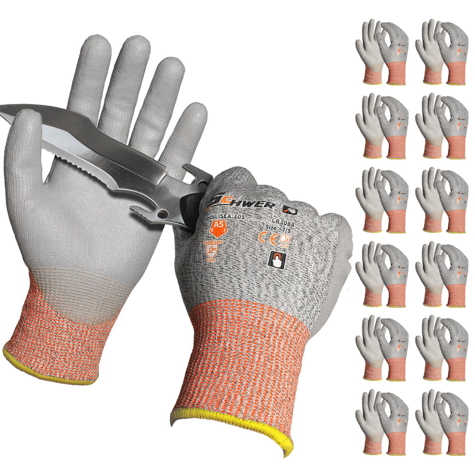Schwer 12-pairs pack showing palm-detail for confident grip and comfort