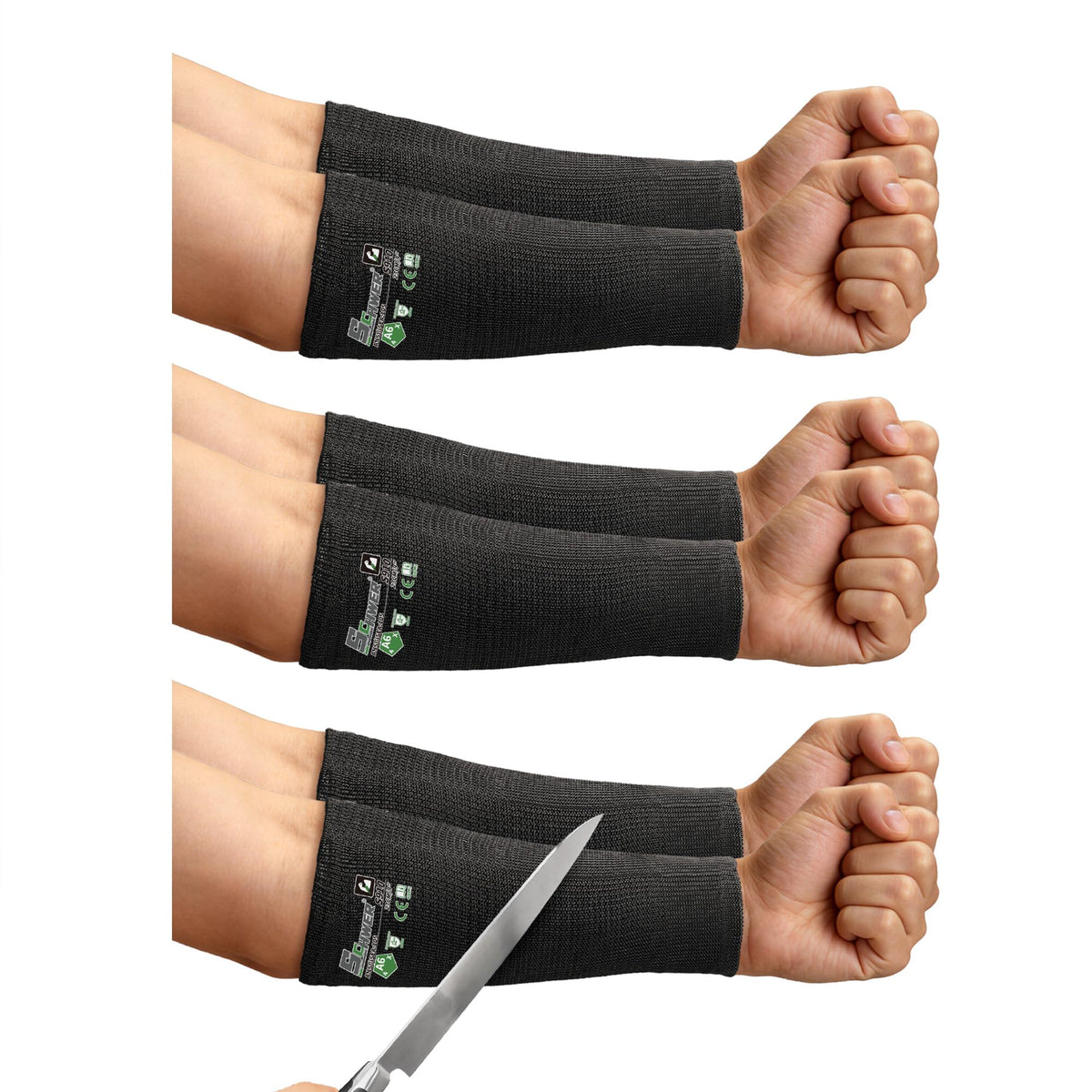 Schwer AIR-SKIN ANSI A6 arm sleeve close-up showing cut protection for safer tasks