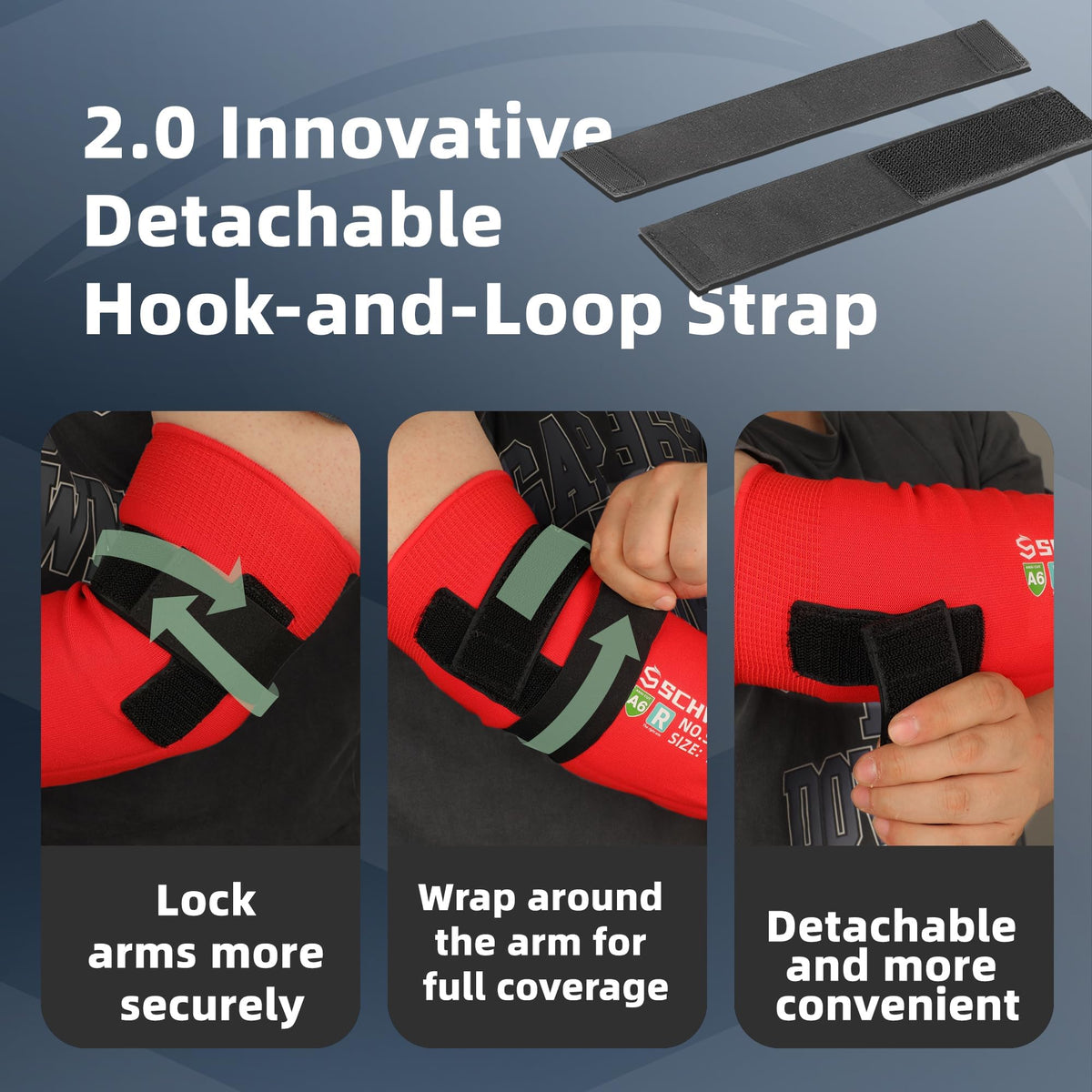 Schwer AIR-SKIN detachable Velcro provides quick adjustments and easy cleaning.