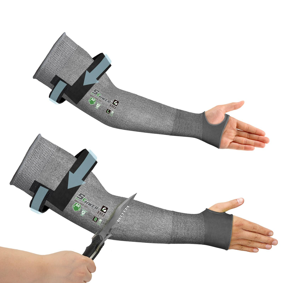 Schwer AIR-SKIN S903 arm sleeve providing cut protection in high-risk tasks