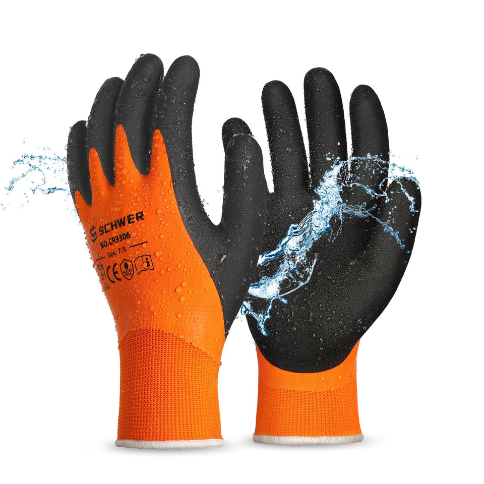 Schwer CR3306 double latex coating gloves improve grip in wet or dry conditions.