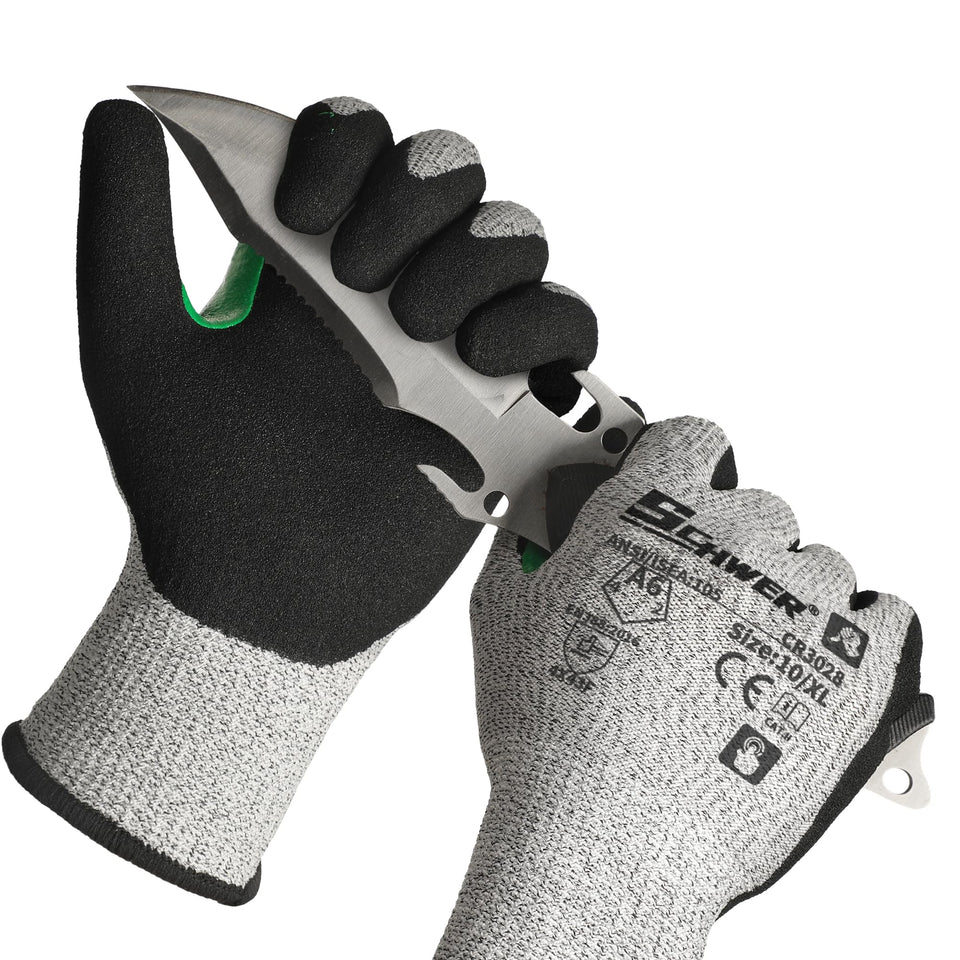 Schwer cut-resistant gloves ANSI A6, front view for heavy-duty tasks.