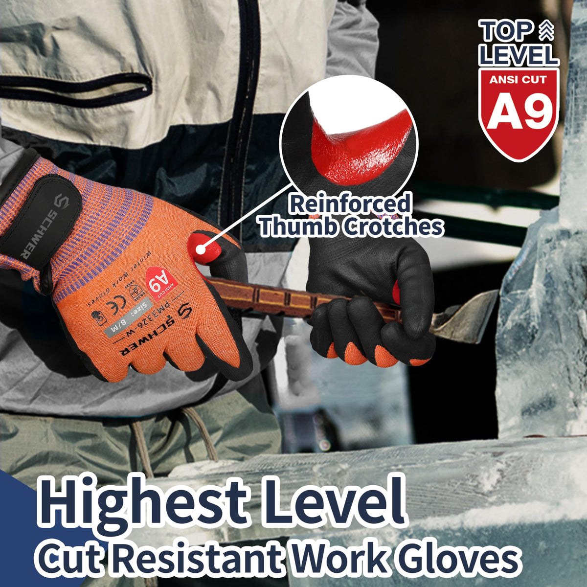 Insulated acrylic terry liner keeps hands warm in freezing conditions