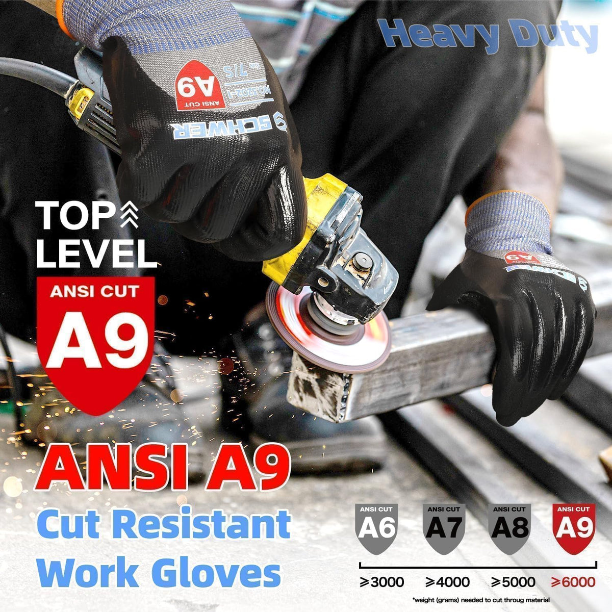 Schwer gloves provide anti-slip grip in wet environments for better handling.