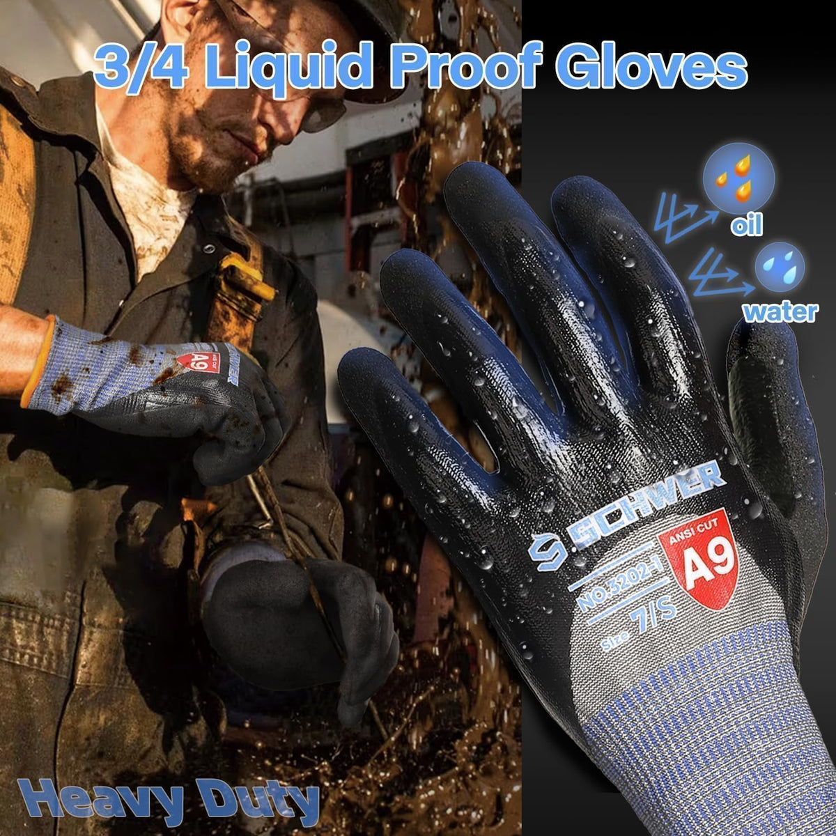 Schwer ProGuard-X heavy-duty gloves ideal for construction and maintenance tasks.